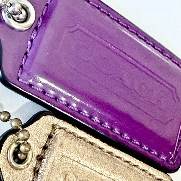3 Coach Hang Tag Replacement Purple Gold Black 2.5" 1" Bundle - Picture 3 of 6